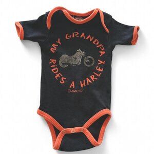 Infant/Baby Harley Davidson Sz 3/6 Months Creeper "My Daddy Rides a Harley"